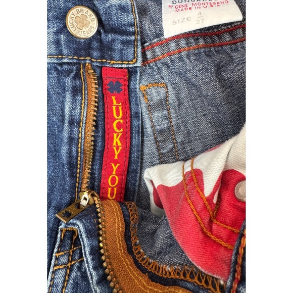 VTG Lucky Brand Peanut Pant 4/27 USA Low Rise Flare 33" Inseam Y2K Tall 90s - Picture 8 of 16